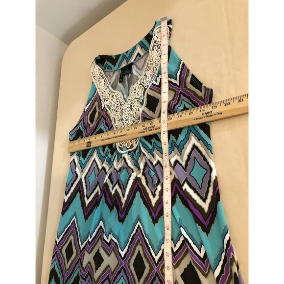 New Directions Women Shea Dress XL Boho Vacation Resort Wear Sleeveless Zip Back - Picture 8 of 8